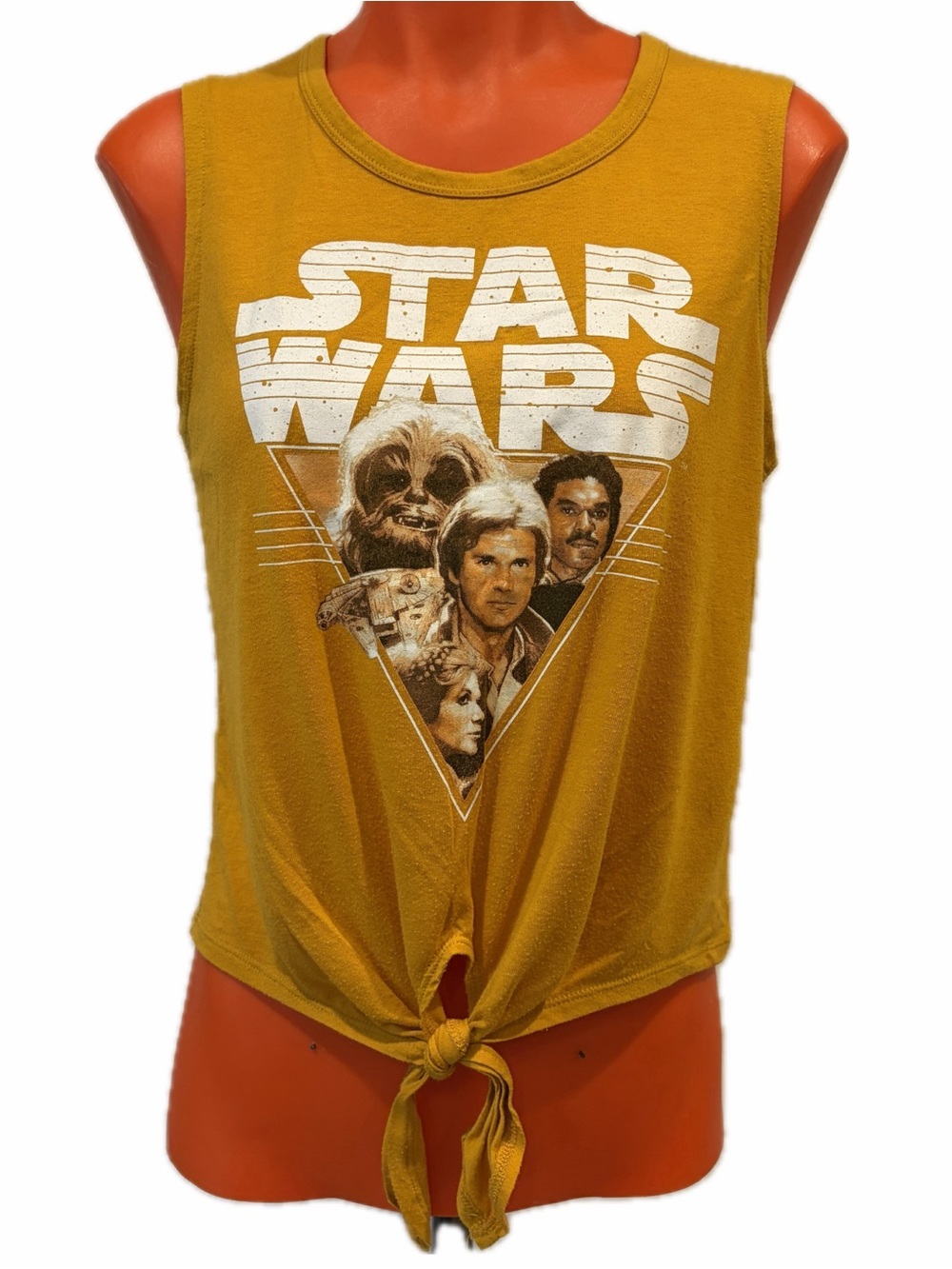 Star Wars Mustard Yellow Tie-Front Graphic Tank